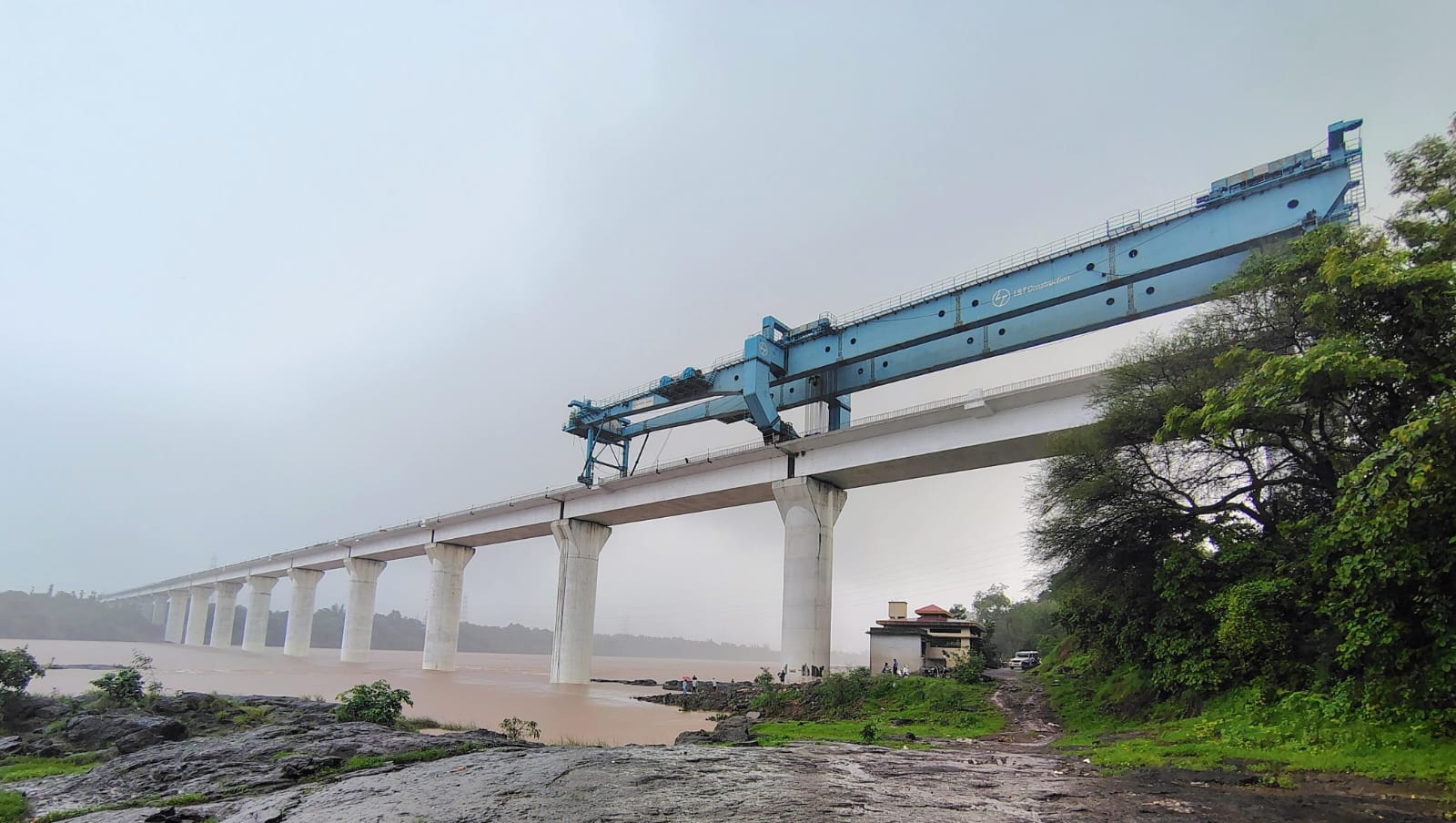 Completion of River Bridge on Daman Ganga River for Mumbai-Ahmedabad Bullet Train Corridor